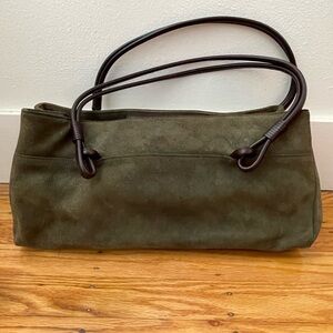 Lauren Ralph Lauren Dark Green Suede Shoulder Bag